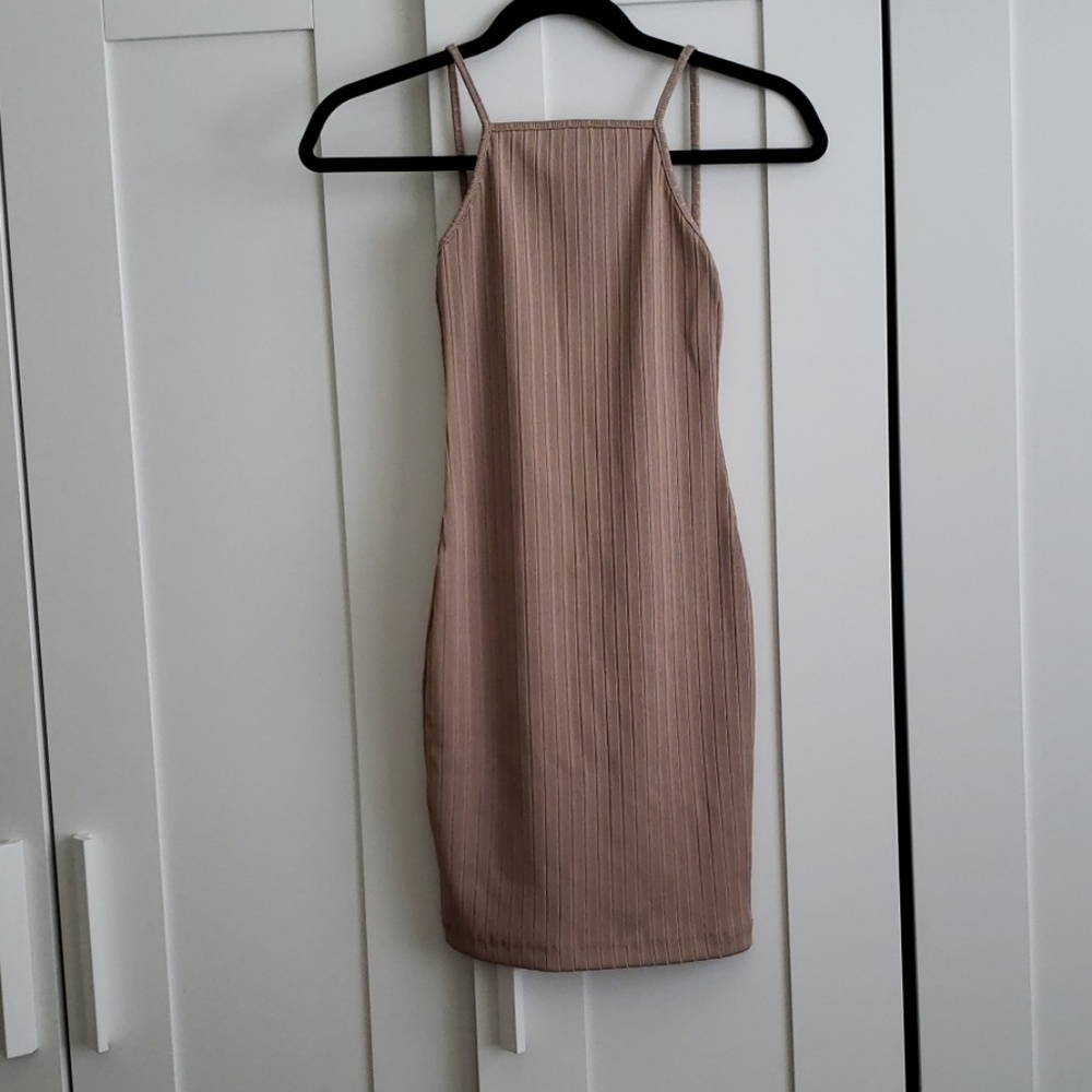 ASOS tan bandage dress